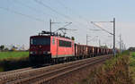155 229 führte am 29.09.17 einen Hochbordwagenzug durch Rodleben Richtung Magdeburg.