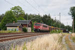 155 087 mit dem EZ 51619 von Zwickau nach Nürnberg Rbf bei Drochaus, 12.07.2018