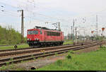 155 171-2 Railpool, vermietet an die DB, als Tfzf fährt in Großkorbetha auf der Bahnstrecke Halle–Bebra (KBS 580) Richtung Naumburg(Saale)Hbf.