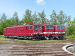 TEV 250 250-8 + FWK 243 936-2 + DB 243 117-9 am 01.06.2019 beim Eisenbahnfest im Bw Weimar.