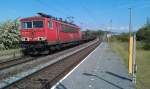 155 103 mit gemischten Güterzug am 19.05.2012 in Gundelsdorf auf der Frankenwaldbahn.