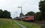 155 271-0 fuhr am 01.09.2012 mit einem Autozug von Osnabrück nach Emden, hier in Eisinghausen.