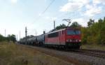 155 036 zog am 30.09.12 einen Kesselwagenzug durch Burgkemnitz Richtung Berlin.