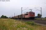155 251-2 DB Schenker Rail Deutschland AG mit einem gemischtem Güterzug in Vietznitz und fuhr in Richtung Nauen weiter.