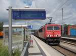 Das ist nicht der RE nach Rostock der,am 13.Juni 2014,durch Bergen/Rügen kam, sondern der 45503 Mukran-Seddin gezogen von 155 159.