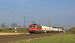 DB Schenker Rail 155 108 mit gemischten Güterzug in Richtung Osnabrück (Marl, NI, 09.03.16).