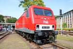 156 003-6 MEG steht auf dem Gelände des DB Museums Halle (Saale) anlässlich des jährlichen Sommerfests.