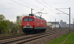 156 001 der MEG rollte am 07.04.17 Lz durch Greppin Richtung Bitterfeld.