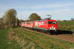 MEG 156 004 mit 155 127 + 140 537 + 140 401 + 139 132 + 140 506 + MEG 232 489 bei Haan am 10.04.2020