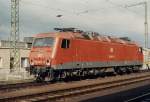 156 001 mit der ersten Lackierung im Oktober 1997 in Zwickau Hbf.