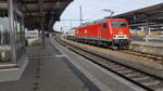 BR 156 mit BR 247 mit einen Güterzug bei der Durchfahrt in Plauen (V) oberer Bahnhof ab 25.03.17