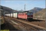 Vor einem Containerzug nach Tschechien ist am 15.03.08 180 010 vor der Kulisse der Festung Knigstein im Elbtal unterwegs.