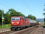 180 015 mit einem gemischten Gterzug von Tschechien nach Deutschland; Krippen (Schsische Schweiz), 17.06.2010  