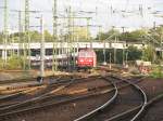 180 008-5 ist mit einen Autotransportzug Richtung Gterbahnhof Dresden-Friedrichstadt unterwegs.20.09.07.