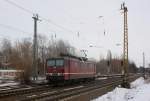 180 011-9 fhrt solo durch Leipzig-Thekla. Fotografiert am 04.02.2010.