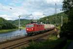 180 013-5 ist mit einem gemischten gterzug am 17.07.2012 in Knigstein