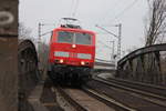 Am 02.04.2013 befährt 181 218 mit IC nach Zürich die Brücke über das Gelände des ehemaligen Stuttgarter Nordbahnhofs.