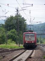 181 218-9 fhrt als IC von Luxemburg nach Norddeich am 29.05.2009 in Wittlich Hbf ein.