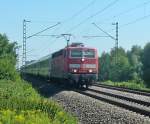 Am 26.07.2012 kam 181 214-8 mit einem Pbz 2459 nach Basel. Hier ist der Zug kurz vor Ringsheim.
