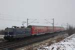 181 201 zog am 24.2.13 den Pbz 2476 von Koblenz nach Dortmund durch Neuss-Allerheiligen.