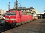 181 209-8 verlässt am 20.02.2015 mit dem IC 2054 Mannheim HBF in Richtung Saarbrücken. 