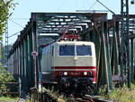 Nordliner 181 215-5 war Mitte September 2020 auf der Eisenbahnbrücke in Hattingen zu sehen.