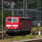 181 209 hat den IC 2054 von Frankfurt/Main nach Saarbrücken gebracht und ist nun auf dem Weg ins Bahnbetriebswerk.