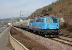 1042 520 der CBB mit dem Hetzerather Partyzug bei Dattenberg am 22.03.2013