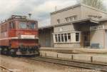 E 171 012-8 steht in Elbingerode/Harz und wartet auf Abfahrt nach Blankenburg (Mai 1997)