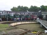 Verschiedene historische E-Loks bei der Fahrzeugausstellung am 28.08.2004 in Lutherstadt Wittenberg.