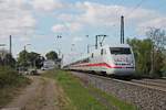 Durchfahrt am 13.04.2017 von 401 513-7  Frankenthal/Pfalz  durch den Bahnhof von Heitersheim, als dieser auf dem Weg durchs Rheintal von der Schweiz nach Norddeutschland war.
