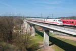 401 016  Pforzheim  als ICE 583 von Hamburg Altona nach München Hbf bei Emskirchen, 30.03.2019