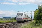 Nachschuss auf 401 588-9  Hildesheim , als dieser am Nachmittag des 25.05.2020 als ICE 279 (Berlin Ostbahnhof - Basel SBB) nördlich von Hügelheim über die Rheintalbahn durchs