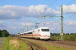 DB Fernverkehr Tz 110 (401 010/510)  Gelsenkirchen  als ICE 929  Kieler Bucht  Hamburg-Altona - Passau Hbf (Diepholz, 08.10.2021).