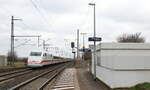 DB 401 xxx als ICE 930 von Berlin Gesundbrunnen nach Frankfurt (M) Hbf, am 21.02.2023 in Seebergen.