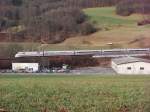 ICE BR 401 auf dem Weg nach Basel zwischen Gelterkinden und Sissach am 08.01.2008