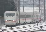 DB - ICE bei einer Rangierfahrt im Bahnhofsareal von Interlaken Ost am 10.01.2009