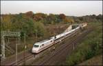 Auf Nord-Sdtour ist dieser unbekannter 401er der am 13.10.2008 als ICE926 von Mnchen Hbf nach Kiel Hbf unterwegs war.