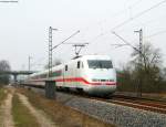 401 072-4 als ICE 276 (Interlaken Ost-Berlin Ostbahnhof) zwischen Forchheim und Durmersheim 22.3.09