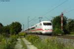 24.08.2011: 401 078-1  Bremerhaven  unterwegs als ICE 278 von Interlaken Ost nach Berlin. Aufgenommen an der BK Basheide zwischen Durmersheim und Forchheim.