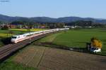 401 085  Freilassing  als ICE 272 (Basel-Hamburg) am 25.04.2013 bei Kollmarsreute.