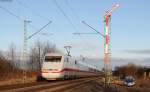 401 072-4  Landshut  als ICE 75 (Hamburg-Altona-Zürich HB) an der Bk Basheide 7.1.14