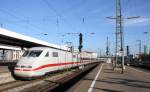 Ein Nachschuss vom dem ICE1 von Hamburg-Altona nach München-Hbf bei der Abfahrt in Würzburg-Hbf und fährt in Richtung Nürnberg.