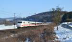 401 071/571 mit ICE 787 Hamburg-Altona - München Hbf am 01.02.2015 kurz vor Salzderhelden