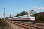 Nachschuss am 27.09.2014 auf 401 007-0  Plattling , als dieser als ICE 70 (Basel SBB - Hamburg Altona) durch Orschweier gen Norden fuhr.