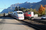 ICE 1 nach Chur am 16.10.16 bei der Einfahrt in Landquart.