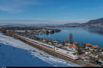 ICE 1  Castrop Rauxel  fährt am 29. Januar 2017 bei Einigen dem Thunersee entlang in Richtung Interlaken Ost.