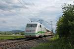 Nachschuss auf 402 007-9  Stendal , als dieser am späten Nachmittag des 03.05.2020 als ICE ___ (Berlin Ostbahnhof - Basel Bad Bf) nördlich von Hügelheim über die KBS 702 in