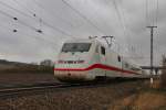 Nachschuss auf den 402 029-3/808 029-3  Templin , der am 28.02.2014 zusammen mit dem 402 022-8/808 022-8  Eberswalde  als ICE 274 (Berlin Ostbahnhof - Basel SBB) durch den nördlichen