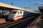 Zwischenhalt am 11.02.2014 von 402 016-0  Dessau  zusammen mit 402 032-7  Frankfurt (Oder)  außerplanmäßig als ICE 274 (Basel SBB - Berlin Ostbahnhof) in Basel Bad Bf.